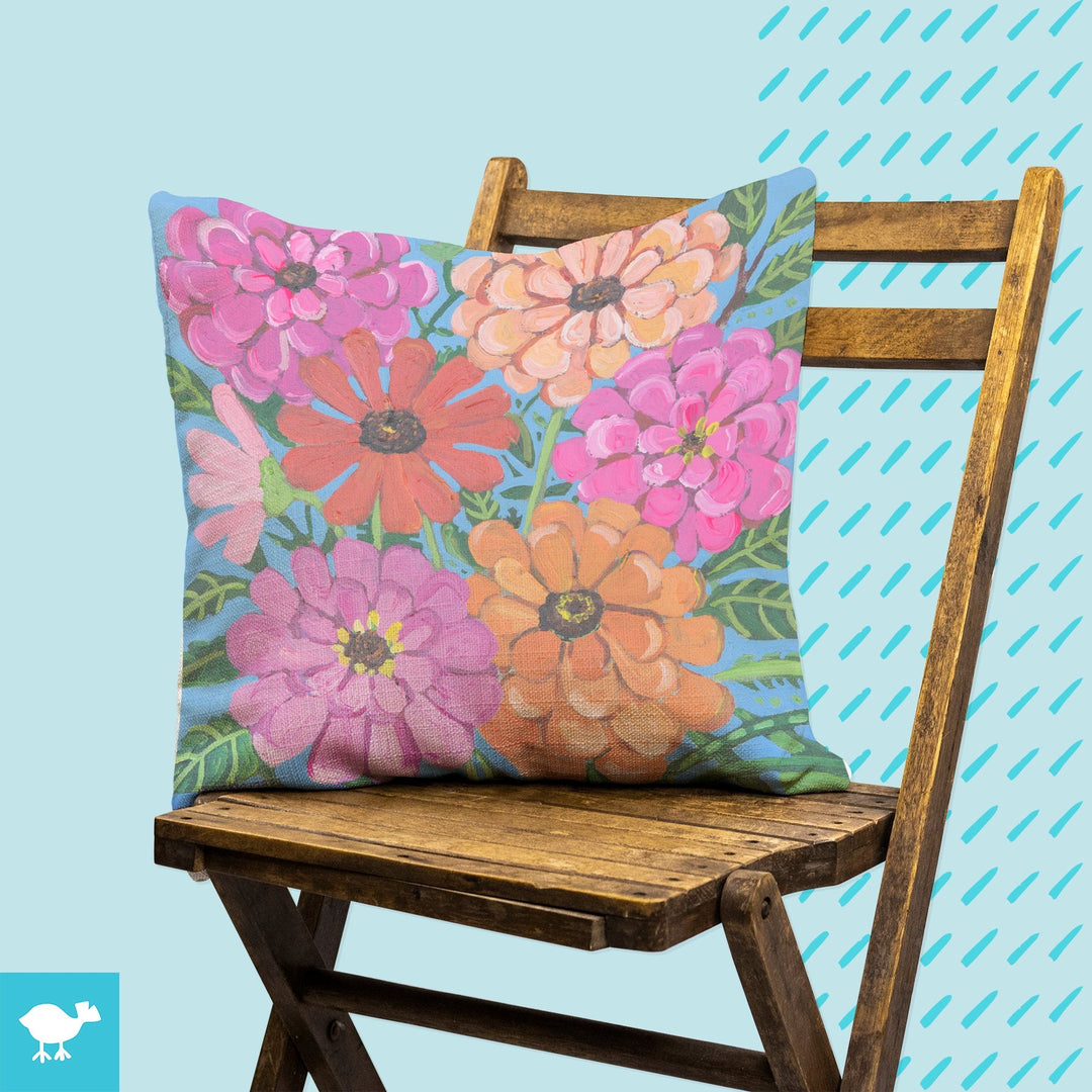 7 Zinnias Pillow