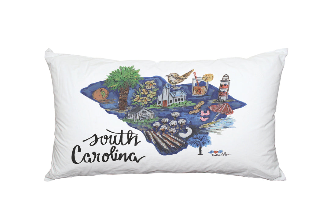 "Blue South Carolina" on 18" x 18" Pillow