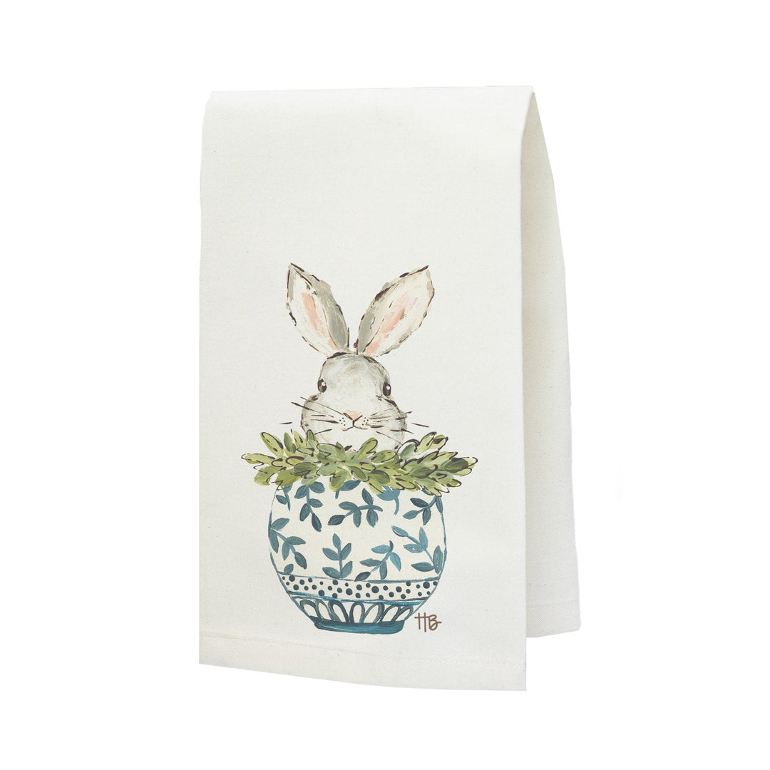 Bunny Chinoiserie Pot Tea Towel