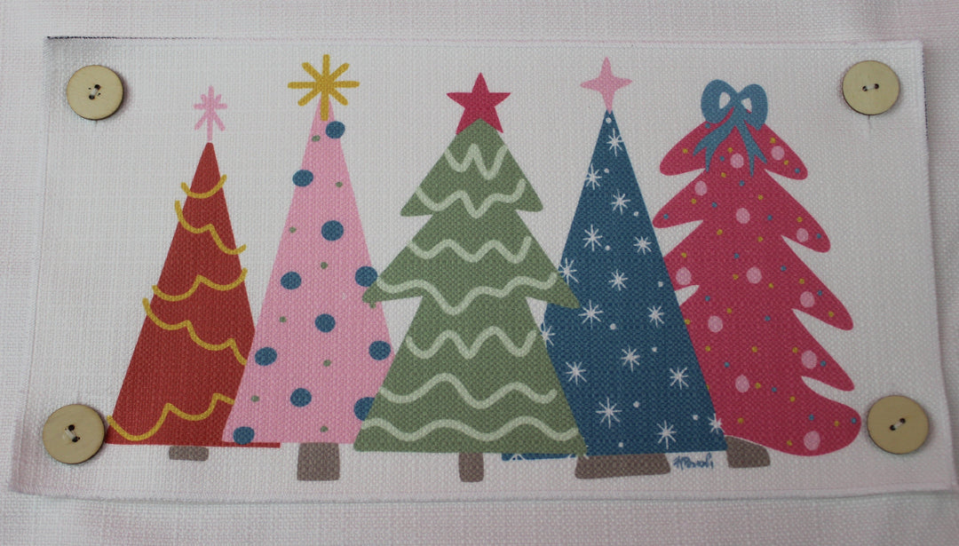 Watercolor Christmas Trees Pillow Swap