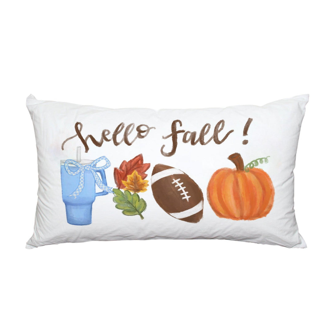 HELLO FALL BOW CUP CHAPEL HILL 12 x 18 LUMBAR PILLOW