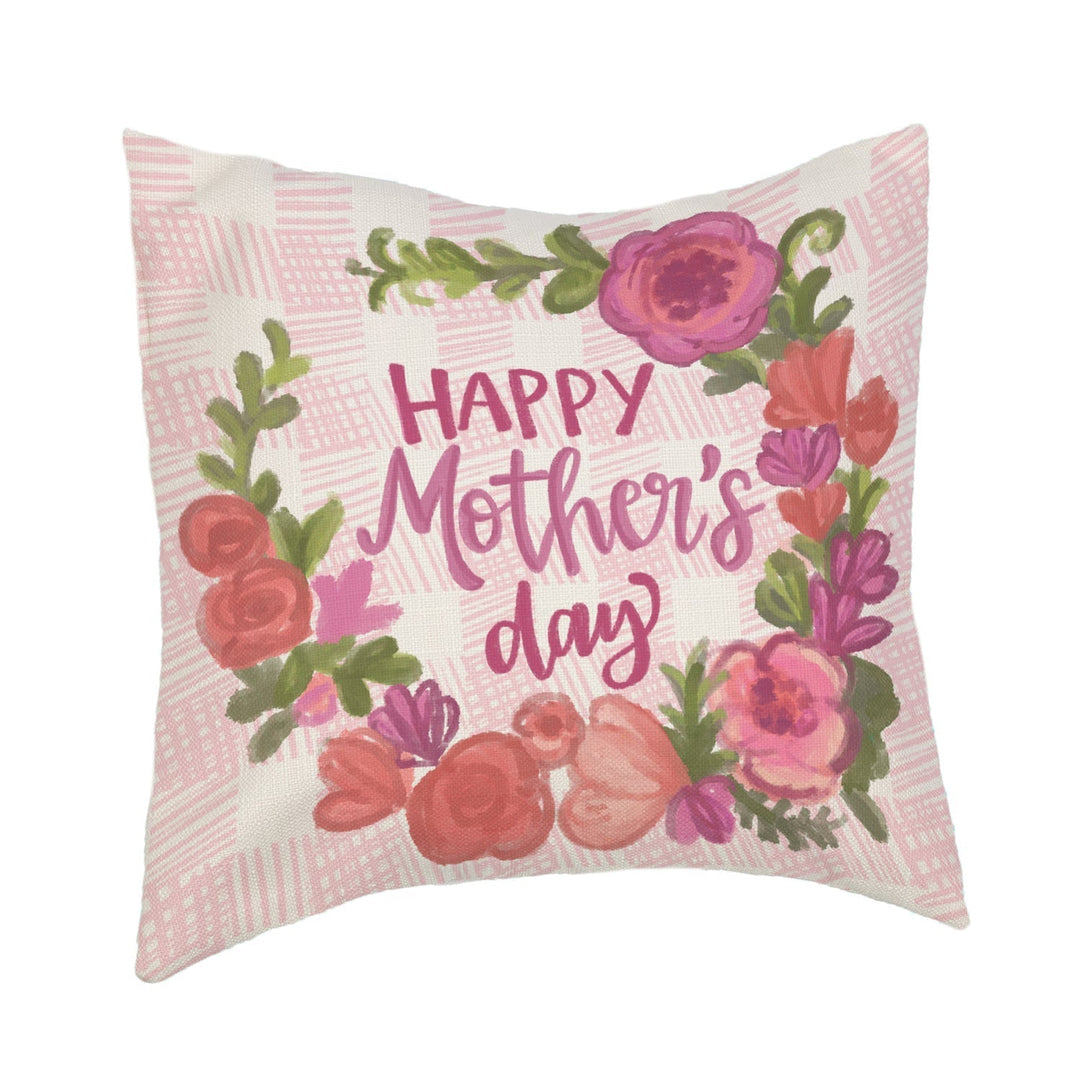 Mother's Plaid Bouquet Pillow