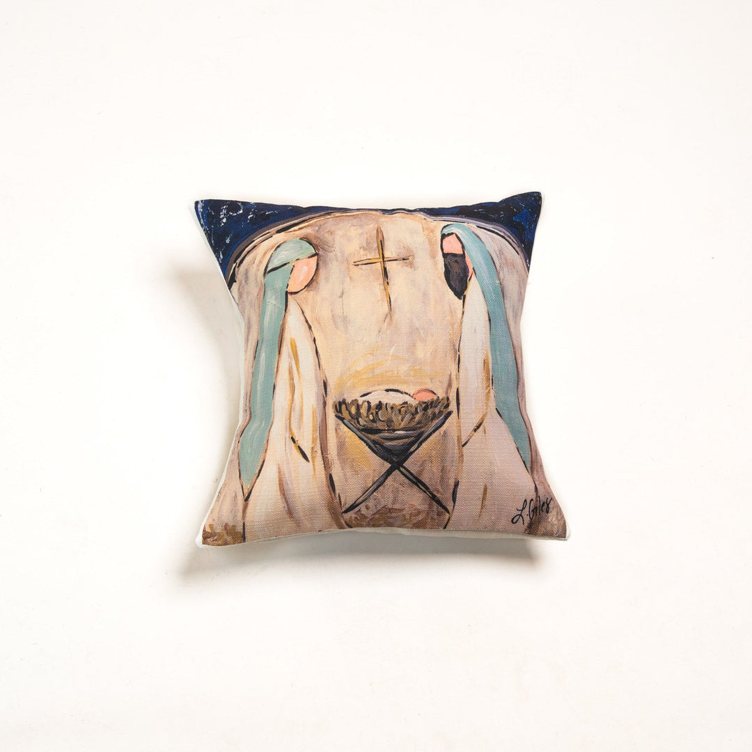 Navy Nativity Pillow