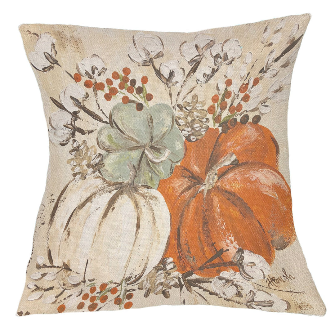 Pumpkins and Cotton Pillow